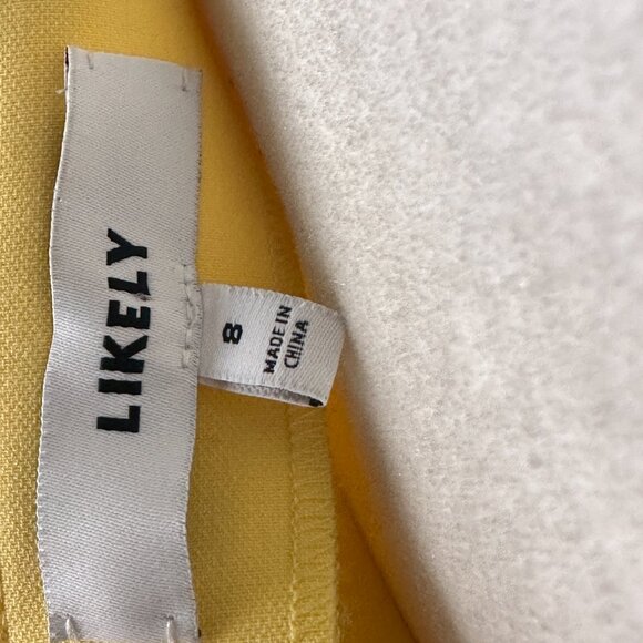 LIKELY Sz 8 Lillie Flounced Bustier Yellow Sweetheart Neckline Mini A-line Dress - Picture 3 of 8